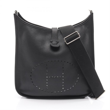 HERMES Evelyne 3 Trois GM Crossbody Shoulder Bag Epsom leather Black Used T SHW
