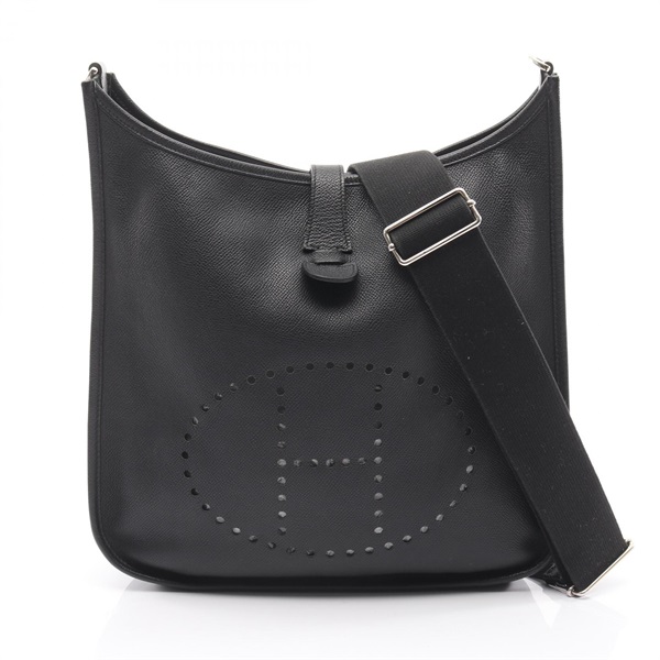 HERMES Evelyne 3 Trois GM Crossbody Shoulder Bag Epsom leather Black Used T SHW