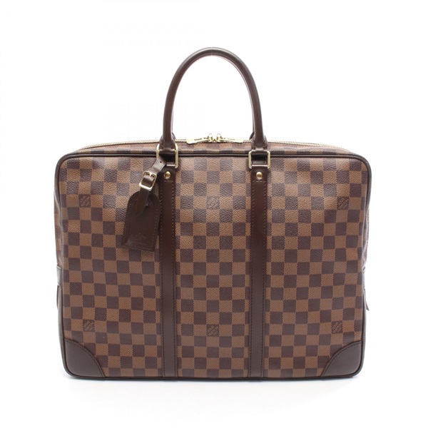 LOUIS VUITTON Porte Document Voyage Business bag N41124 Damier Canvas Ebene Used