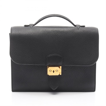 HERMES Sac Adepeche 27 Hand Business bag Togo leather Black Used mens GHW H