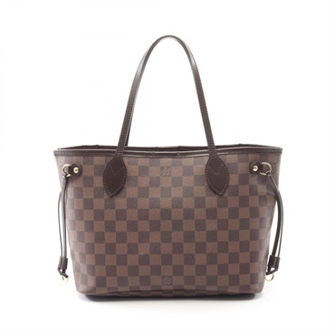 LOUIS VUITTON Neverfull PM Tote shoulder Bag N51109 Damier leather Ebene Used LV