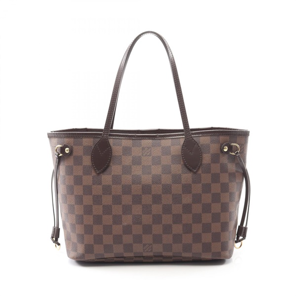 LOUIS VUITTON Neverfull PM Tote shoulder Bag N51109 Damier leather Ebene Used LV