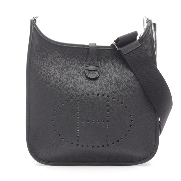 HERMES Evelyne 3 PM Shoulder Crossbody Bag W Clemence leather Black SHW Used