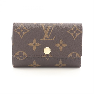 LOUIS VUITTON Multi cles 6 key holder case M62630 Monogram PVC Brown Used unisex