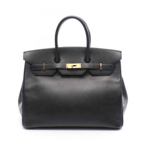 HERMES Birkin 35 Handbag G Ardennes leather Black Used GHW women
