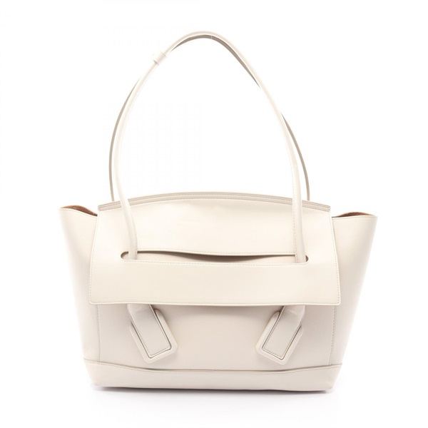 BOTTEGA VENETA The Arco 48 Maxi Intrecciato Tote Shuolder Bag leather White Used