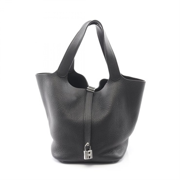 HERMES Picotin Lock GM Tote Handbag 060992CK Maurice leather Black SHW Used