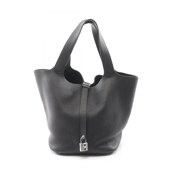 HERMES Picotin Lock GM Tote Handbag 060992CK Maurice leather Black SHW Used