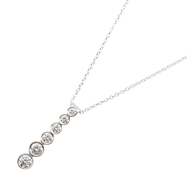 TIFFANY＆CO Jazz Graduated Drop Diamond Necklace Pt950 Platinum Used 41㎝