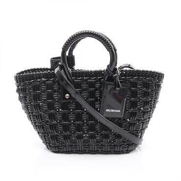 BALENCIAGA BISTRO XS Bistro Basket 2Way Crossbody Tote Bag 671342 Enamel Black