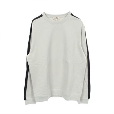 HERMES Run H Sweat Shirts Tops cotton Gray Used mens size XL