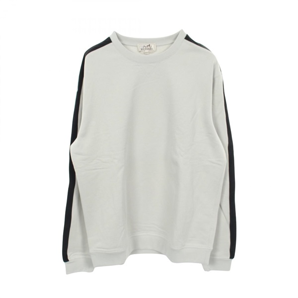 HERMES Run H Sweat Shirts Tops cotton Gray Used mens size XL