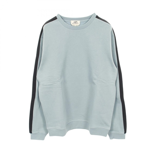 HERMES Run H Sweat shirts Tops cotton Blue Used mens size XL