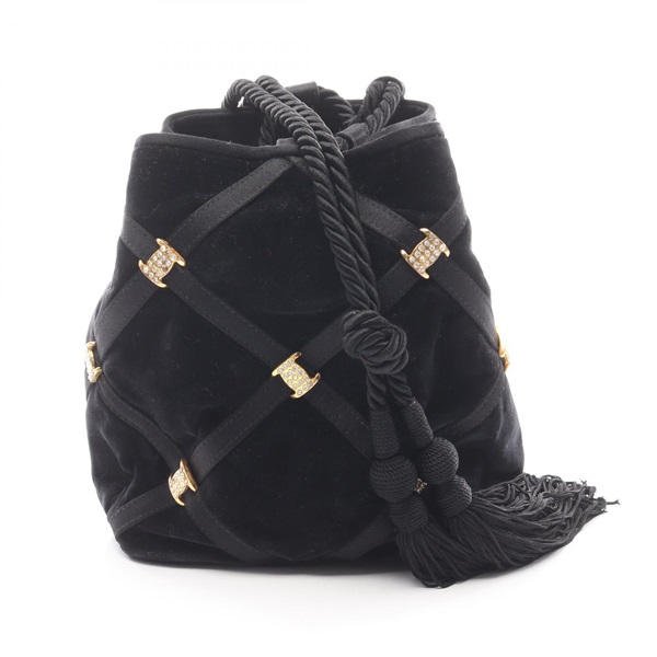 Salvatore Ferragamo Vara Shoulder crossbody drawstring Bag 21 1002 suede Black