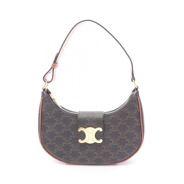 CELINE AVA Triomphe Medium Shoulder Handbag 114492BZJ.04LU canvas leather Used