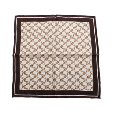 FENDI FF calligraphy Scarf stole wrap foulard FXT337 silk Beige Brown Used Women