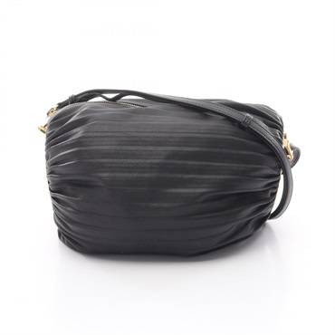 LOEWE Anagram Bracelet Pouch Crossbody Shoulder Bag leather Black Used Women