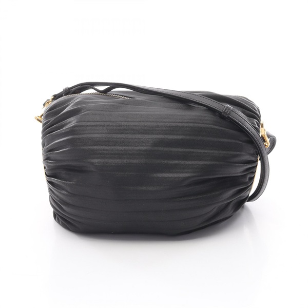 LOEWE Anagram Bracelet Pouch Crossbody Shoulder Bag leather Black Used Women