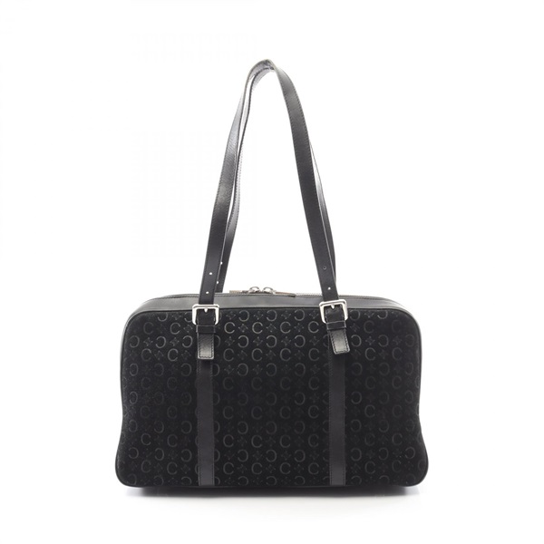 CELINE C Macadam Shoulder Bag Suede leather Black Used Women