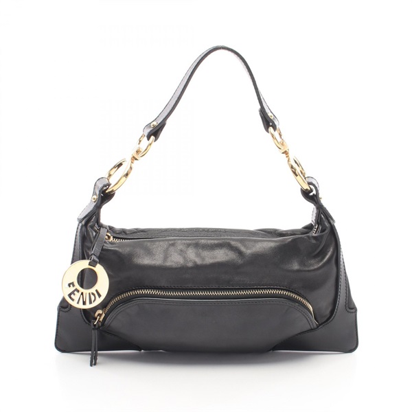 FENDI Handbag 8BR464 leather Black GHW Used Women