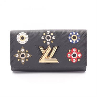 LOUIS VUITTON Portefeuille twist Bifold long wallet purse M62483 Epi Noir Used