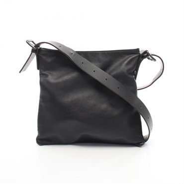 BOTTEGA VENETA Intrecciato Shoulder Bag leather Black Used Women BV