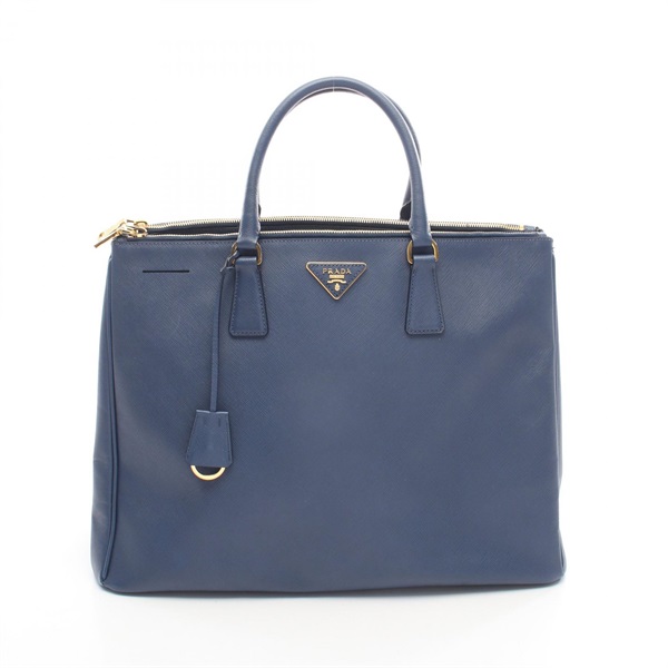 PRADA SAFFIANO LUX Handbag BN1802 leather Navy Triangle logo Used Women