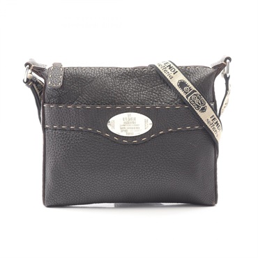 FENDI Selleria Shoulder crossbody Bag leather Brown Used Women