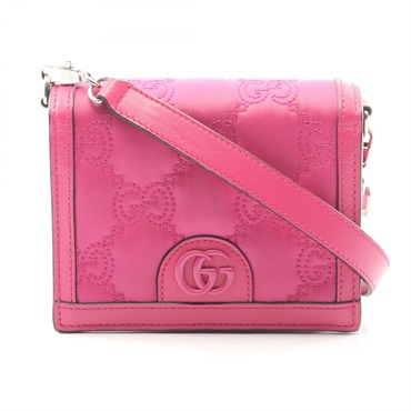 GUCCI GG Matelasse Mini Crossbody Shoulder Bag 723777 Nylon leather Pink Used