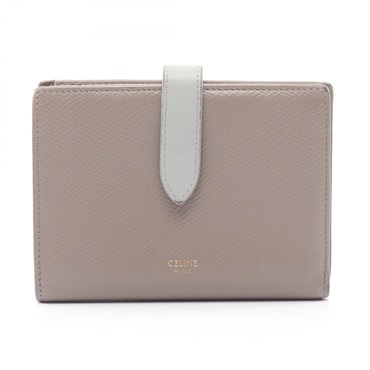 CELINE Medium strap Bi-fold wallet purse 10B643BFP leather Gray Blue Used Women