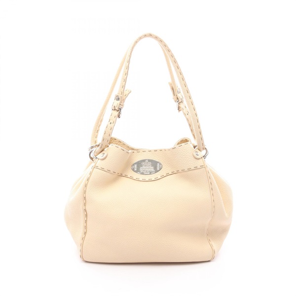 FENDI Selleria Shoulder Handbag 8BR489 leather Beige Used Women