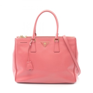 PRADA Galleria Large Tote shoulder hand Bag Saffiano leather Pink Used Women