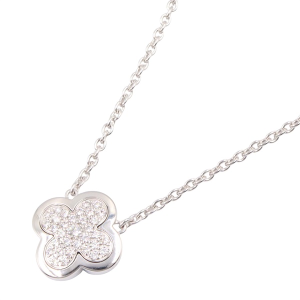 Van Cleef & Arpels Pure Alhambra Diamond Necklace 18KWG White Gold Used Women