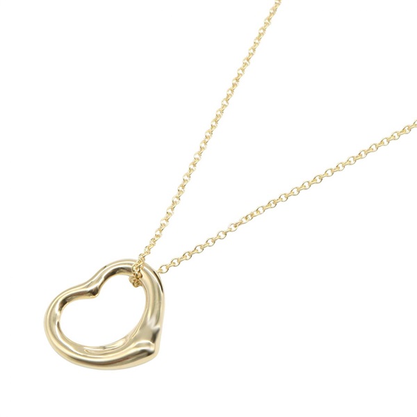 TIFFANY＆CO Open Heart Necklace Small Pendant 18KYG Yellow Gold Used Women