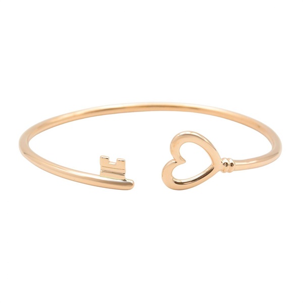 TIFFANY＆CO Heart Key Wire Bracelet Bangle 18KRG Pink Rose Gold Used Women