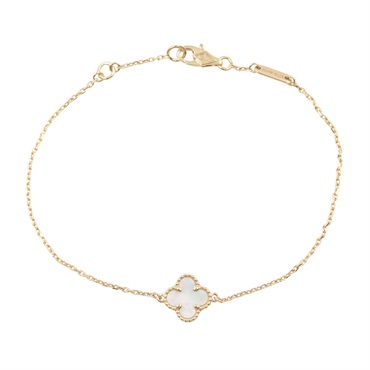 Van Cleef & Arpels Sweet Alhambra Bracelet 18KYG Gold Mother of pearl White Used