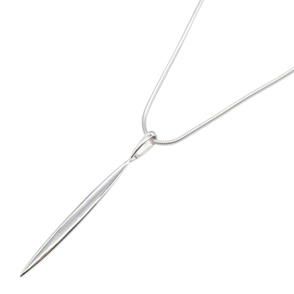 TIFFANY＆CO Feather Necklace Pendant 51cm 18KWG White Gold Used