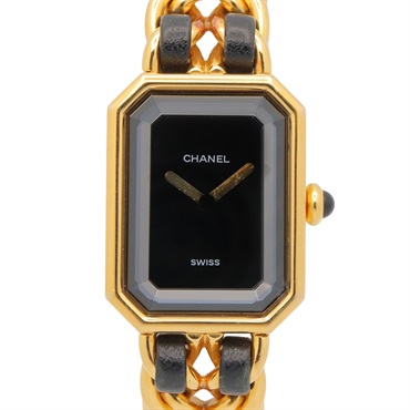 CHANEL Premiere M Wrist Watch H0001 Quartz Gold Plated leather Used Women