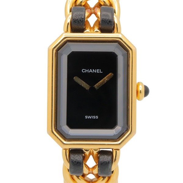 CHANEL Premiere M Wrist Watch H0001 Quartz Gold Plated leather Used Women