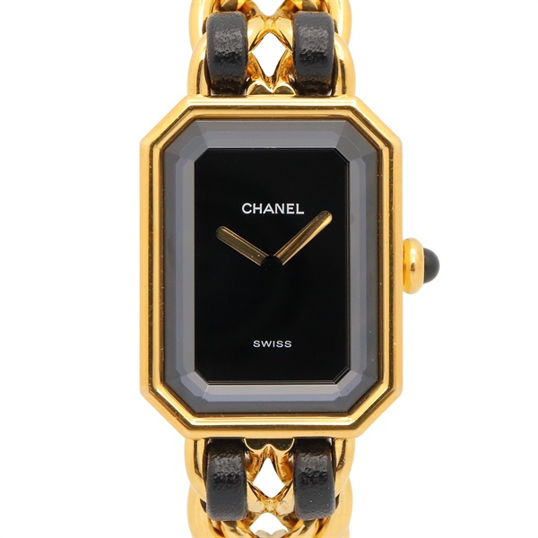 CHANEL Premiere M Wrist Watch H0001 Quartz Gold Plated leather Used Women