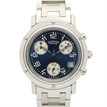 HERMES Clipper chrono Wrist Watch CL1.310 Quartz Stainless Steel Used Women