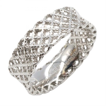 GUCCI Diamantissima Ring 18KWG White Gold Used #19 Unisex US Size 8.5