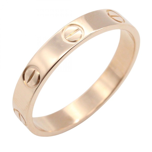CARTIER mini love Ring 18KRG Pink Rose Gold #57 Used Unisex US Size 7.75
