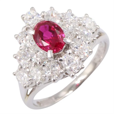 JEWELRY Pink Sapphire Diamond Ring Pt900 Platinum Used women US size 6