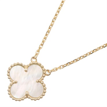 Van Cleef & Arpels Vintage Alhambra Mother of Pearl Necklace 18KYG White Used