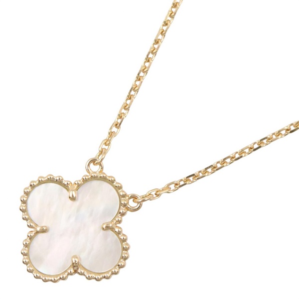 Van Cleef & Arpels Vintage Alhambra Mother of Pearl Necklace 18KYG White Used