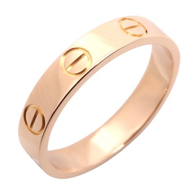 CARTIER Mini Love Ring 18KRG Pink Rose Gold Used Women US size #4.75 #49