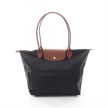 Longchamp Le Pliage Original L Tote Bag L18990890 canvas leather Black Brown NEW