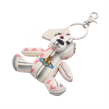 Vivienne Westwood TEDDY BEAR Key Ring Fabric Green Pink Multicolor NEW Women SHW