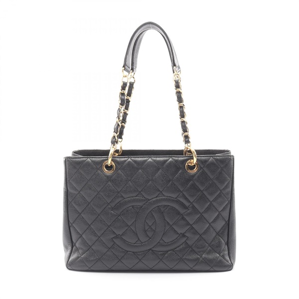 CHANEL Matelasse Grand Shopping GST Tote Bag A50995 leather Black Used Women GHW